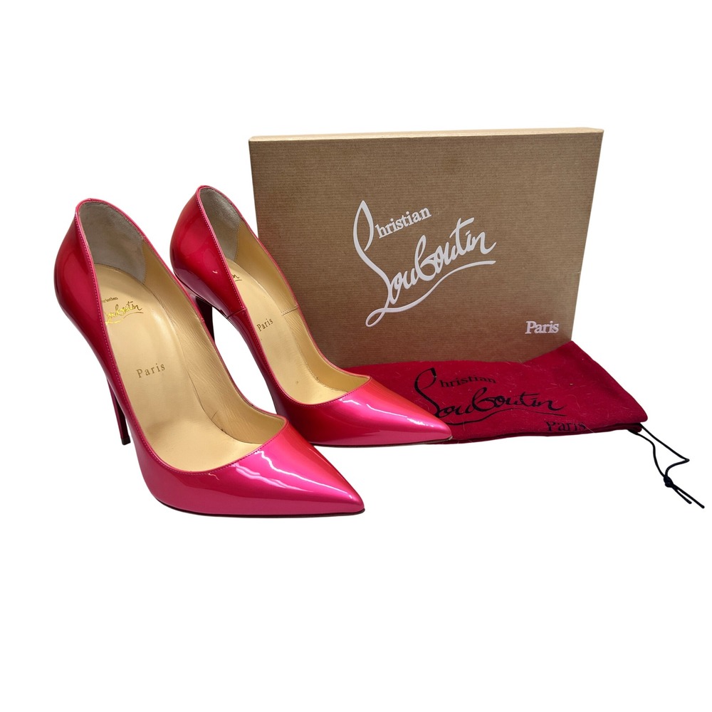 Christian Louboutin So Kate Pumps Women 40.5 Pink Excellent Patent Fluo Metal